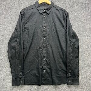 ALLSAINTS Button Down Shirt Long Sleeve Men's Medium Black